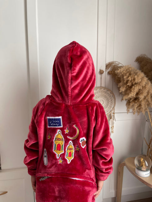 Snuggs Kids Blanket Onesie Dark Red فانوس رمضان